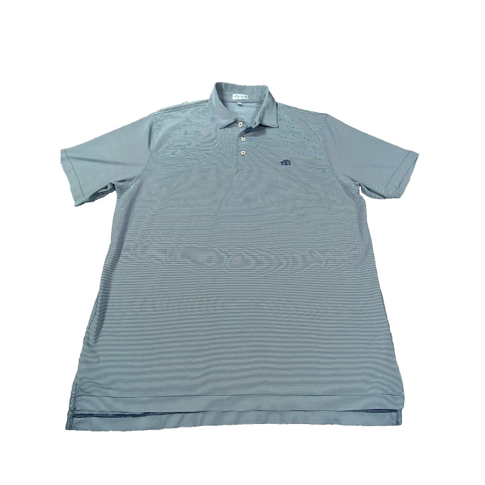 Peter Millar Polo Shirt Mens XL Blue Striped Summer Comfort Golf Performance Top